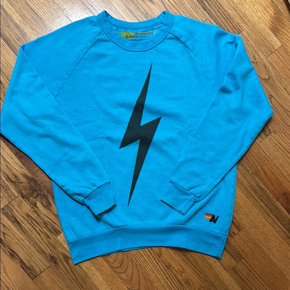 Aviator Nation Blue Lightning Bolt Sweater